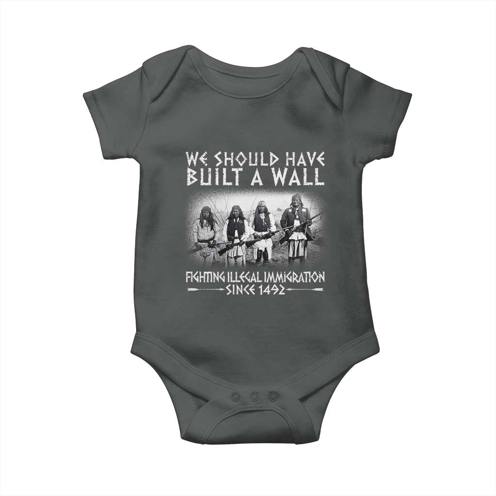 Vintage Native American Baby Onesie We Should Have Built A Wall TS10 Dark Heather Print Your Wear