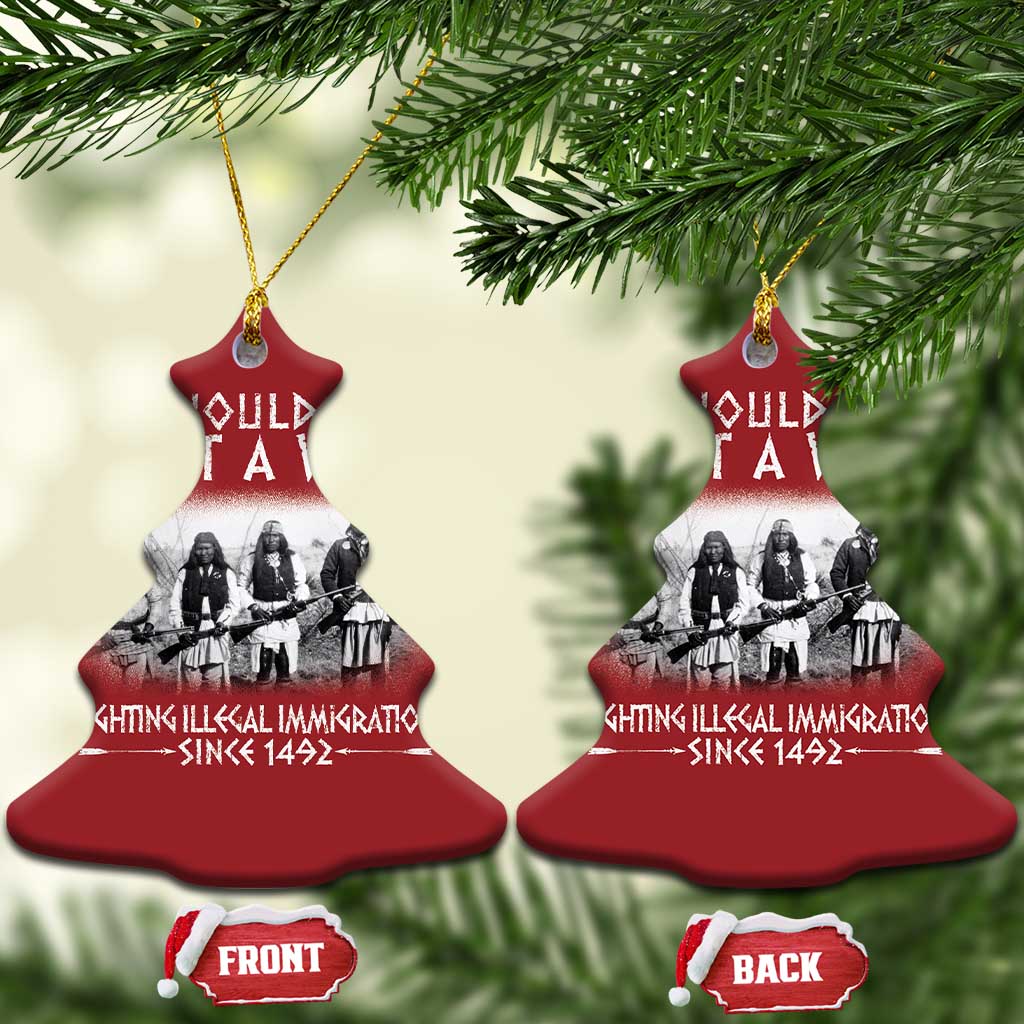 Vintage Native American Christmas Ornament We Should Have Built A Wall TS10 Christmas Tree Red Print Your Wear