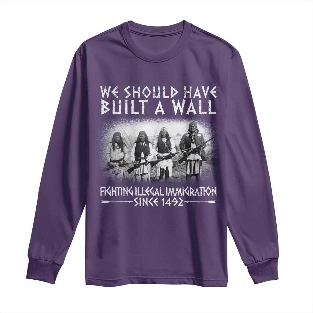 Vintage Native American Long Sleeve Shirt We Should Have Built A Wall TS10 Purple Print Your Wear