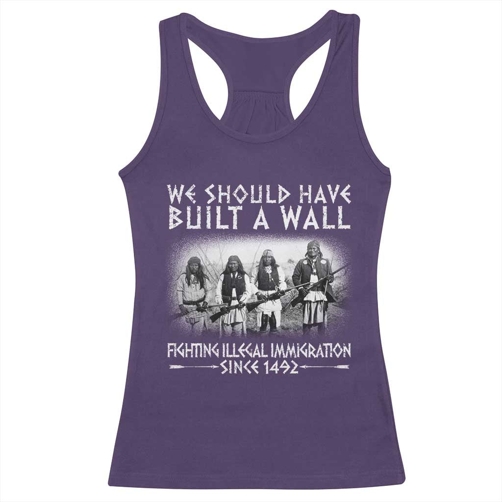 Vintage Native American Racerback Tank Top We Should Have Built A Wall TS10 Purple Print Your Wear