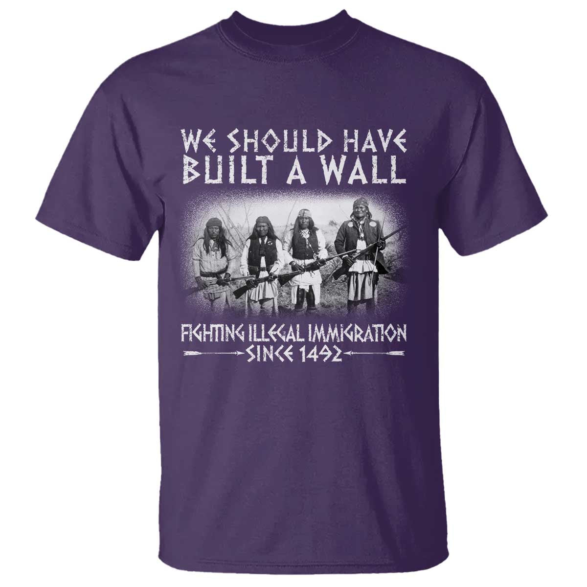 Vintage Native American T Shirt We Should Have Built A Wall TS10 Purple Print Your Wear