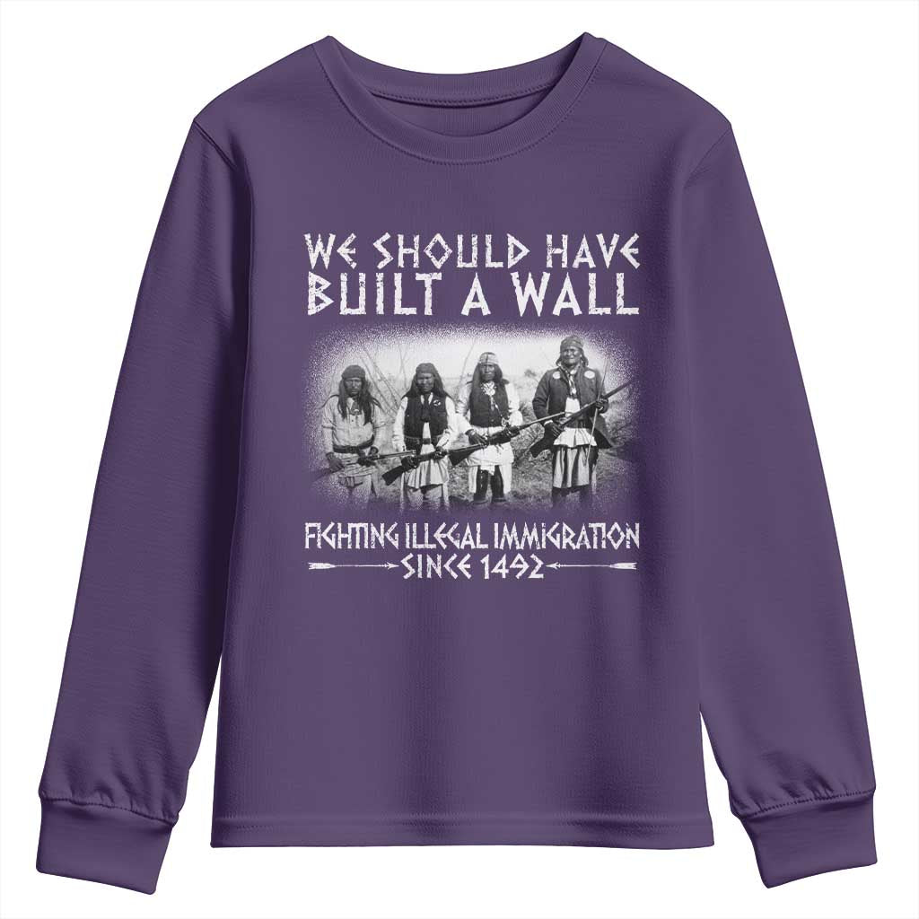 Vintage Native American Youth Sweatshirt We Should Have Built A Wall TS10 Purple Print Your Wear