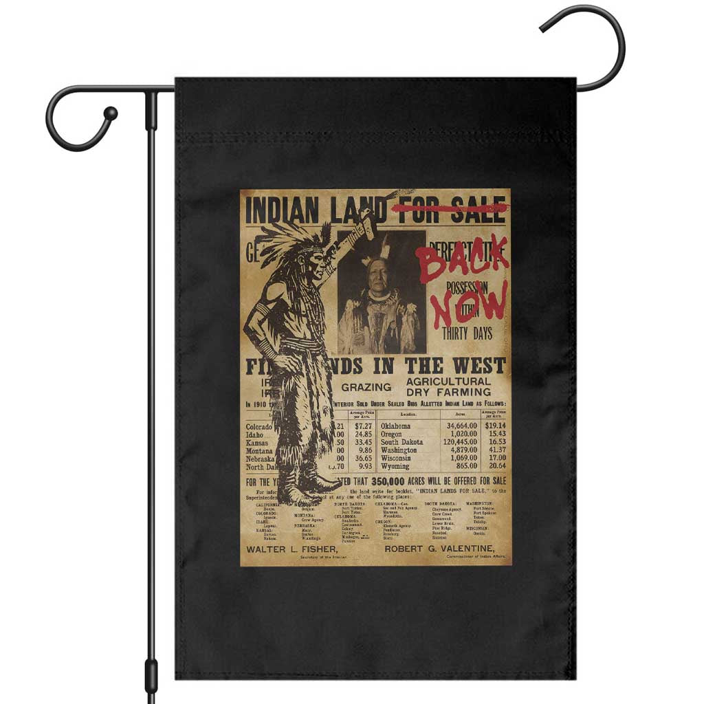 Native American Garden Flag Indian Land For Back Now TS10 Black Print Your Wear