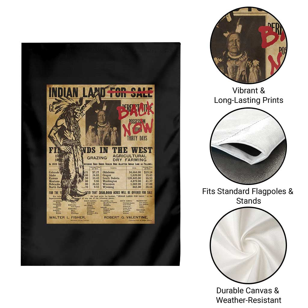 Native American Garden Flag Indian Land For Back Now TS10 Print Your Wear