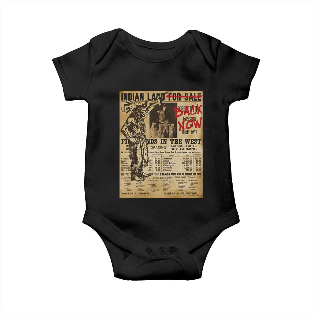 Native American Baby Onesie Indian Land For Back Now TS10 Black Print Your Wear