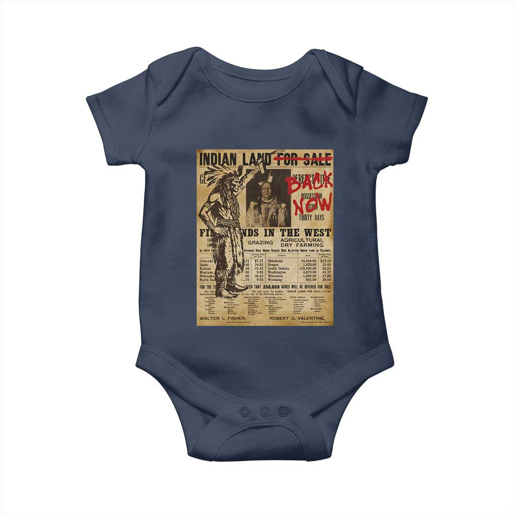 Native American Baby Onesie Indian Land For Back Now TS10 Navy Print Your Wear