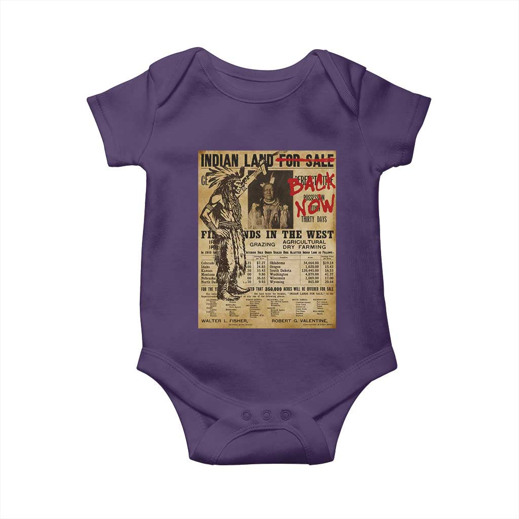 Native American Baby Onesie Indian Land For Back Now TS10 Purple Print Your Wear