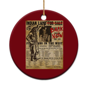 Native American Ceramic Ornament Indian Land For Back Now TS10 1pc Red Print Your Wear