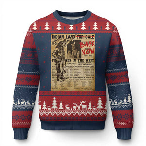 Native American Ugly Christmas Sweater Indian Land For Back Now TS10 Navy Red Print Your Wear