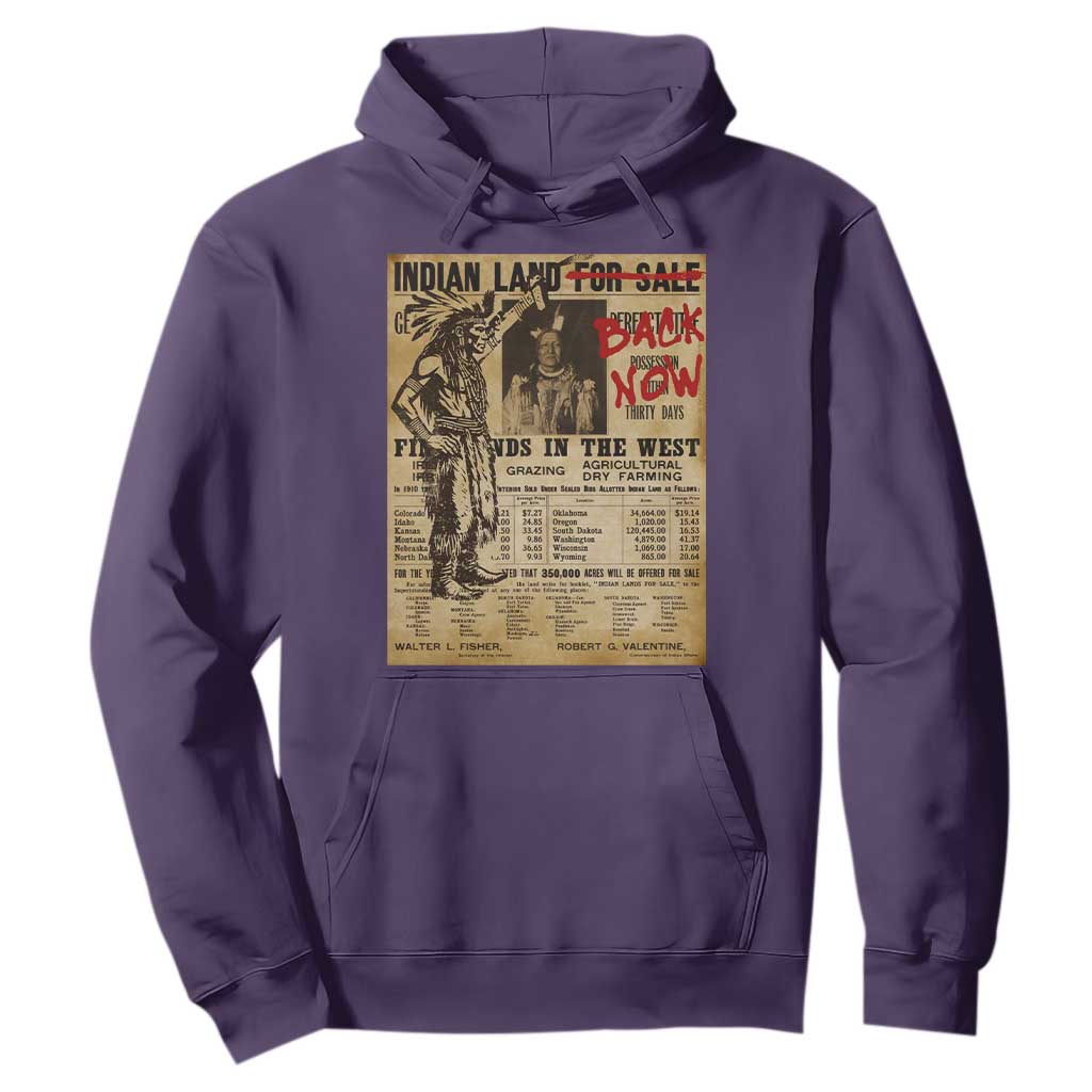 Native American Hoodie Indian Land For Back Now TS10 Purple Print Your Wear