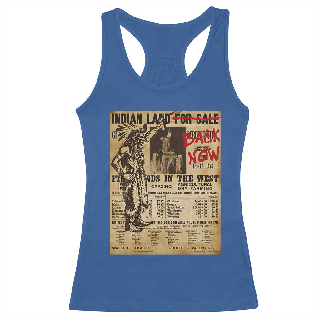 Native American Racerback Tank Top Indian Land For Back Now TS10 Royal Blue Print Your Wear