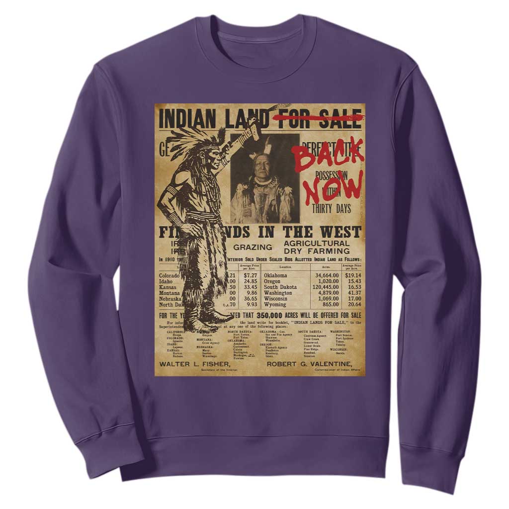 Native American Sweatshirt Indian Land For Back Now TS10 Purple Print Your Wear