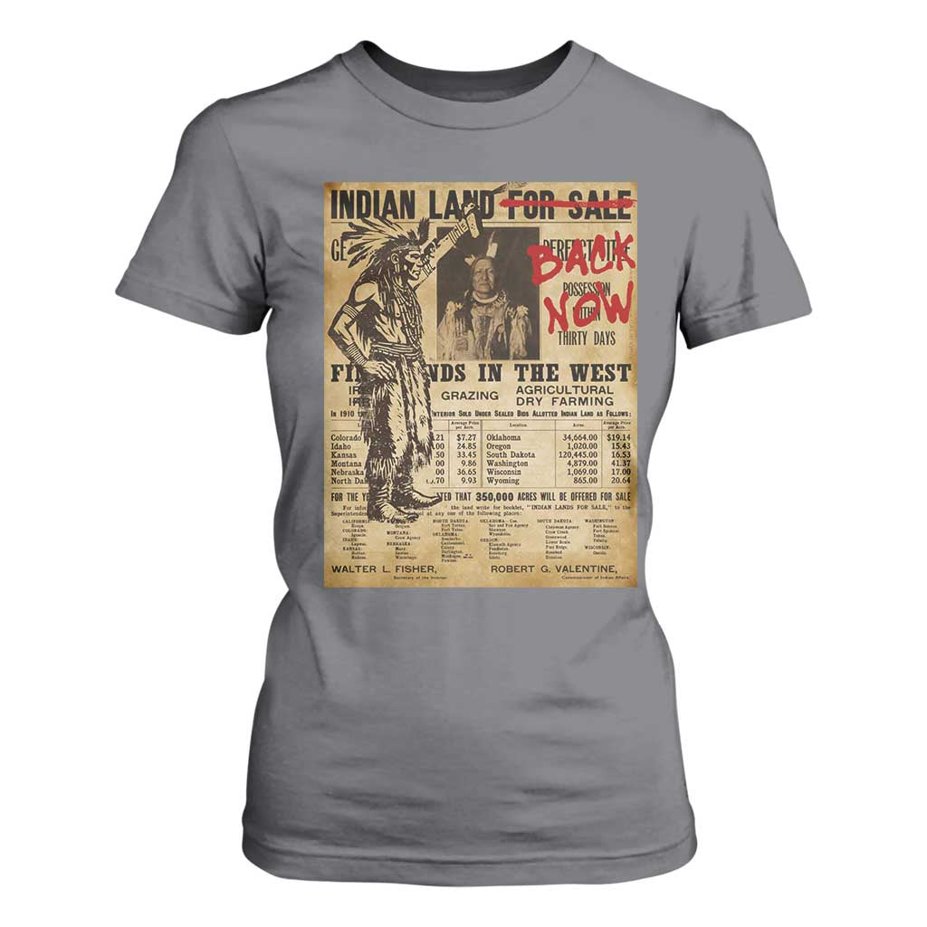 Native American T Shirt For Women Indian Land For Back Now TS10 Charcoal Print Your Wear