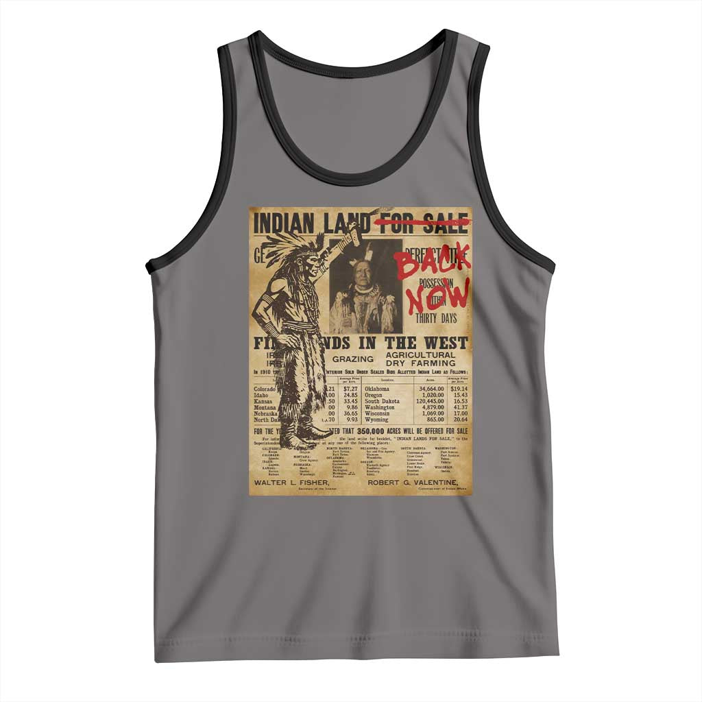 Native American Tank Top Indian Land For Back Now TS10 Deep Heather Black Print Your Wear