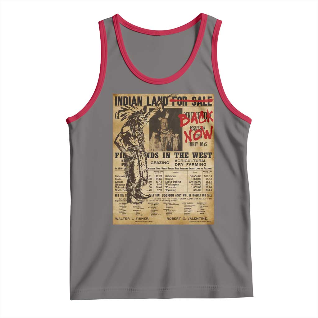 Native American Tank Top Indian Land For Back Now TS10 Deep Heather Red Print Your Wear