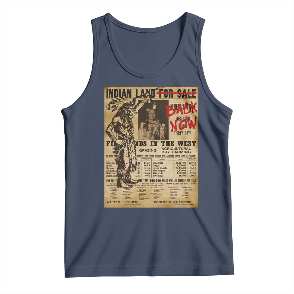 Native American Tank Top Indian Land For Back Now TS10 Navy Print Your Wear