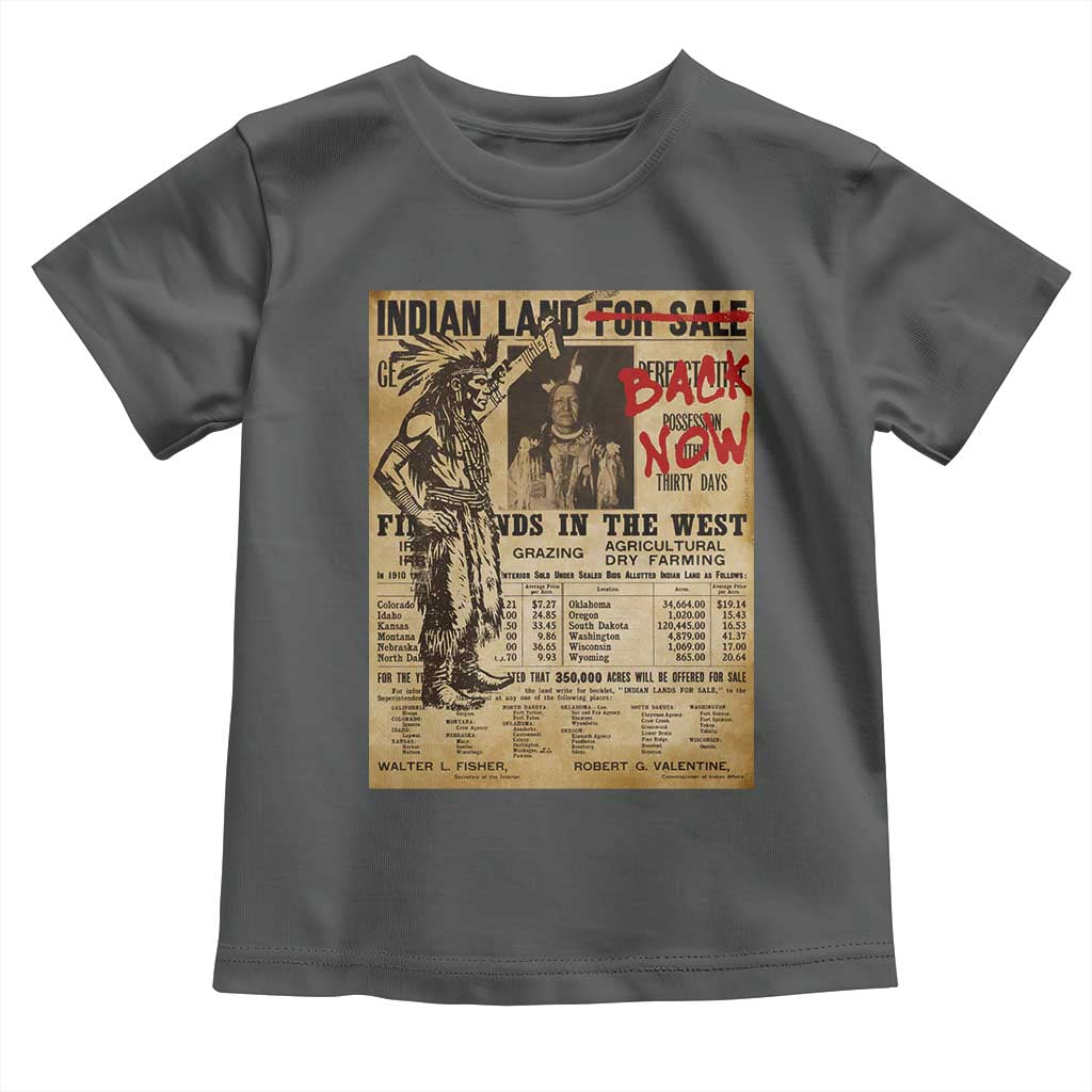 Native American Toddler T Shirt Indian Land For Back Now TS10 Dark Heather Print Your Wear