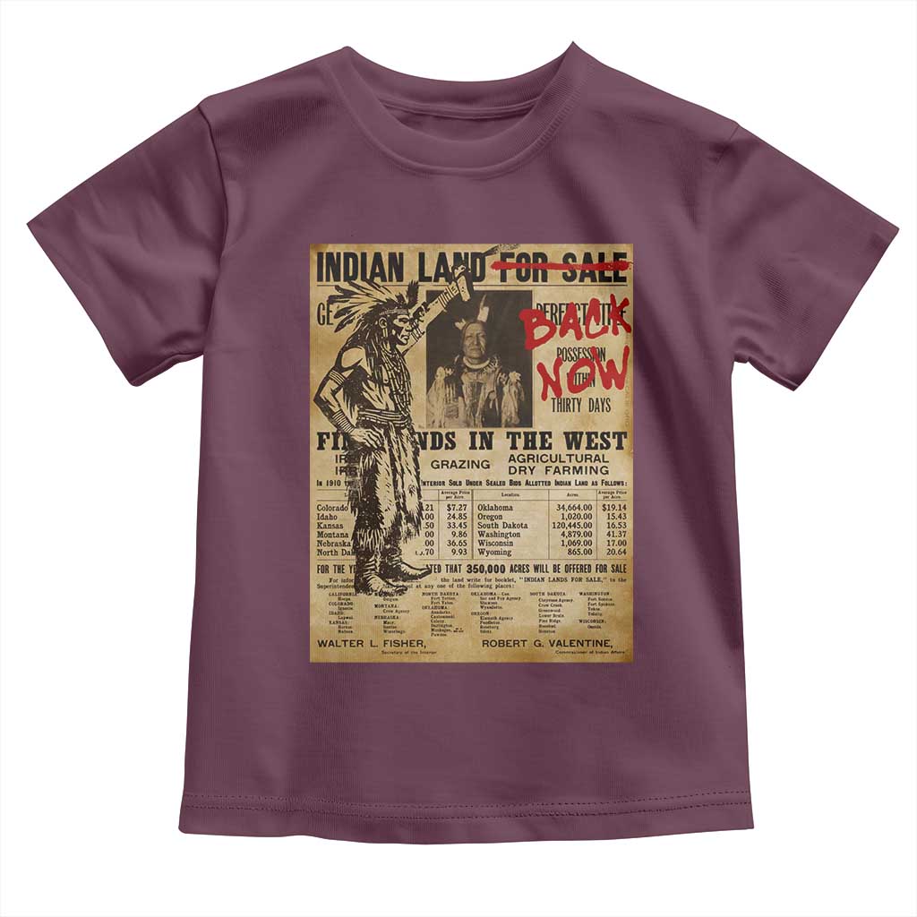 Native American Toddler T Shirt Indian Land For Back Now TS10 Maroon Print Your Wear