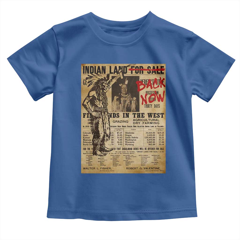 Native American Toddler T Shirt Indian Land For Back Now TS10 Royal Blue Print Your Wear