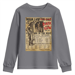 Native American Youth Sweatshirt Indian Land For Back Now TS10 Charcoal Print Your Wear