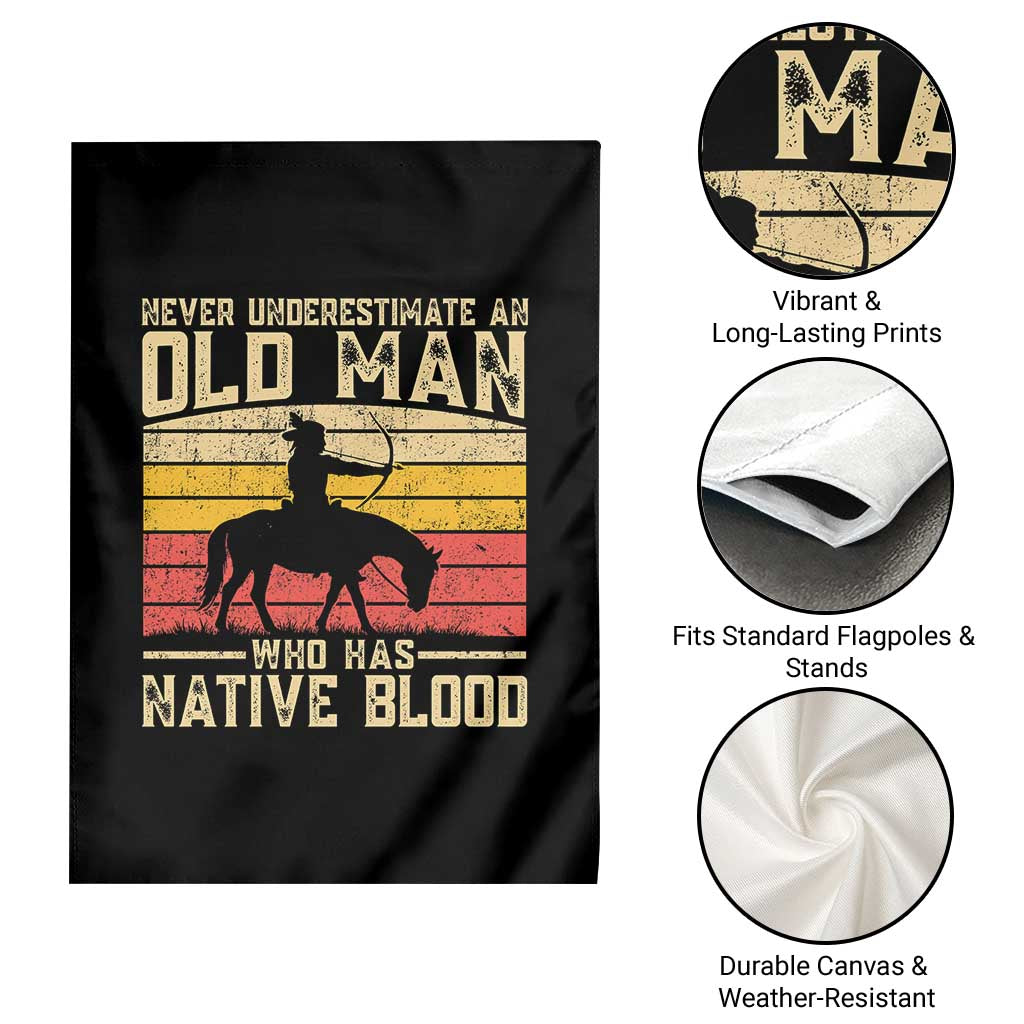 Funny Native American Garden Flag Never Underestimate An Old Man Native American TS10 Print Your Wear
