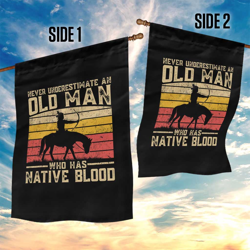 Funny Native American Garden Flag Never Underestimate An Old Man Native American TS10 Print Your Wear