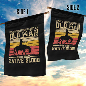 Funny Native American Garden Flag Never Underestimate An Old Man Native American TS10 Print Your Wear