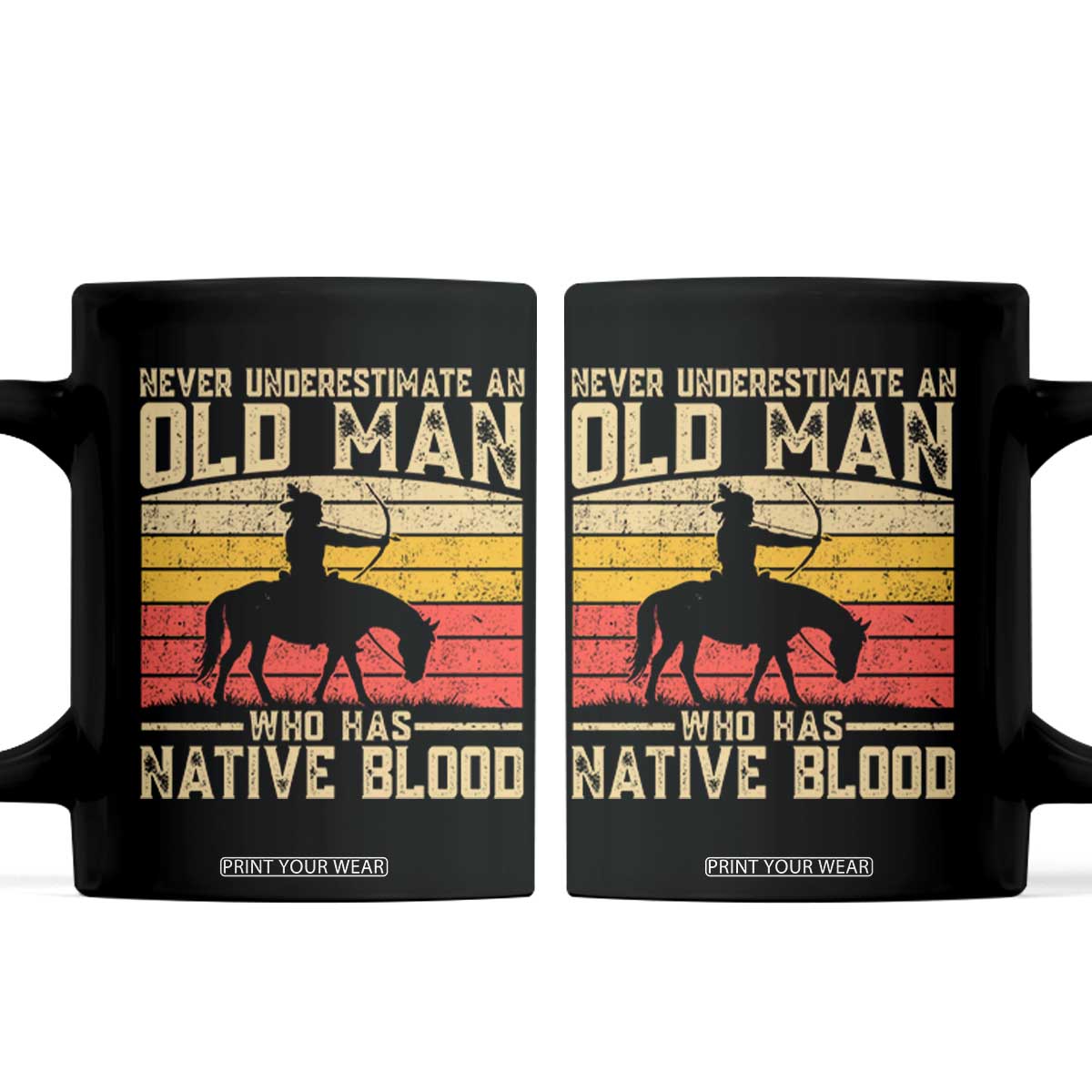 Funny Native American Coffee Mug Never Underestimate An Old Man Native American TS10 Black Print Your Wear