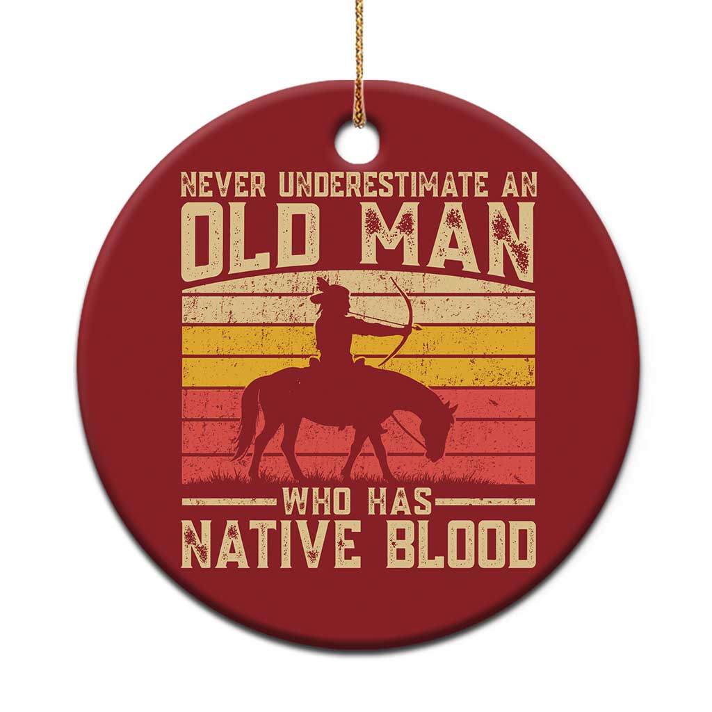 Funny Native American Christmas Ornament Never Underestimate An Old Man Native American TS10 Print Your Wear