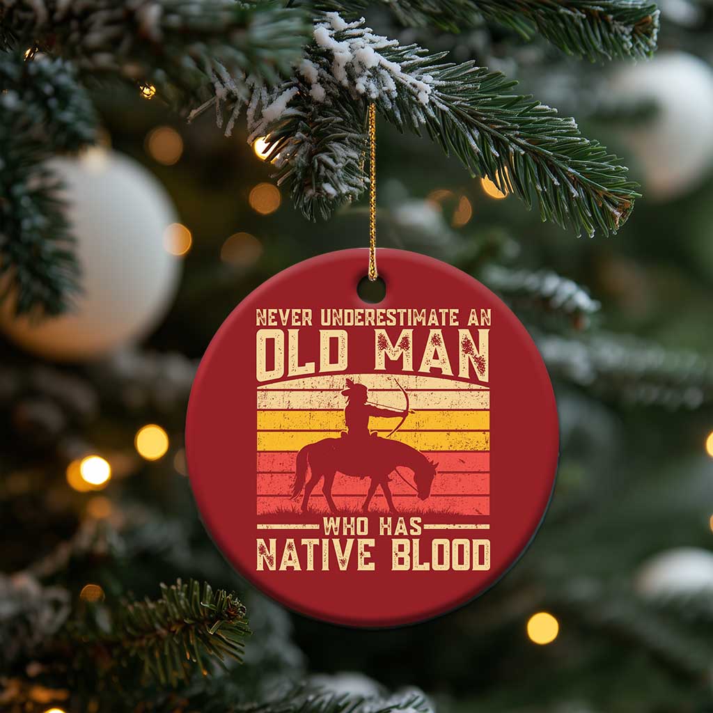 Funny Native American Christmas Ornament Never Underestimate An Old Man Native American TS10 Print Your Wear