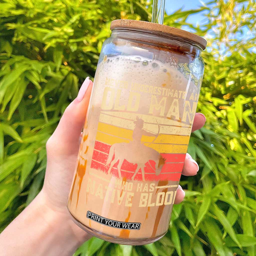 Funny Native American Glass Can Never Underestimate An Old Man Native American TS10 Black Print Your Wear