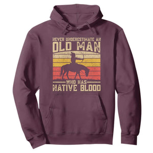 Funny Native American Hoodie Never Underestimate An Old Man Native American TS10 Maroon Print Your Wear