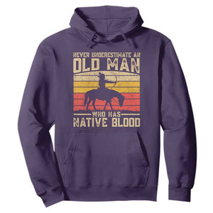 Funny Native American Hoodie Never Underestimate An Old Man Native American TS10 Purple Print Your Wear