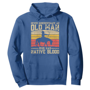 Funny Native American Hoodie Never Underestimate An Old Man Native American TS10 Royal Blue Print Your Wear