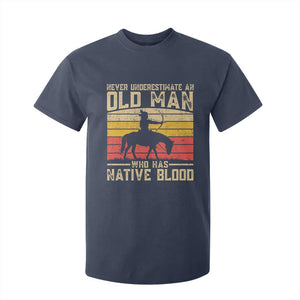 Funny Native American T Shirt For Kid Never Underestimate An Old Man Native American TS10 Navy Print Your Wear