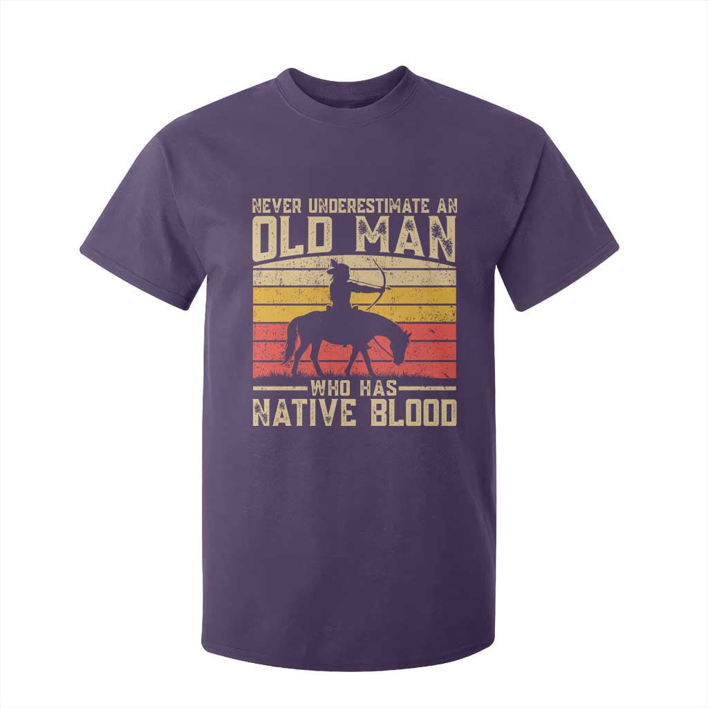 Funny Native American T Shirt For Kid Never Underestimate An Old Man Native American TS10 Purple Print Your Wear