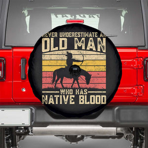 Funny Native American Spare Tire Cover Never Underestimate An Old Man Native American TS10 Black Print Your Wear