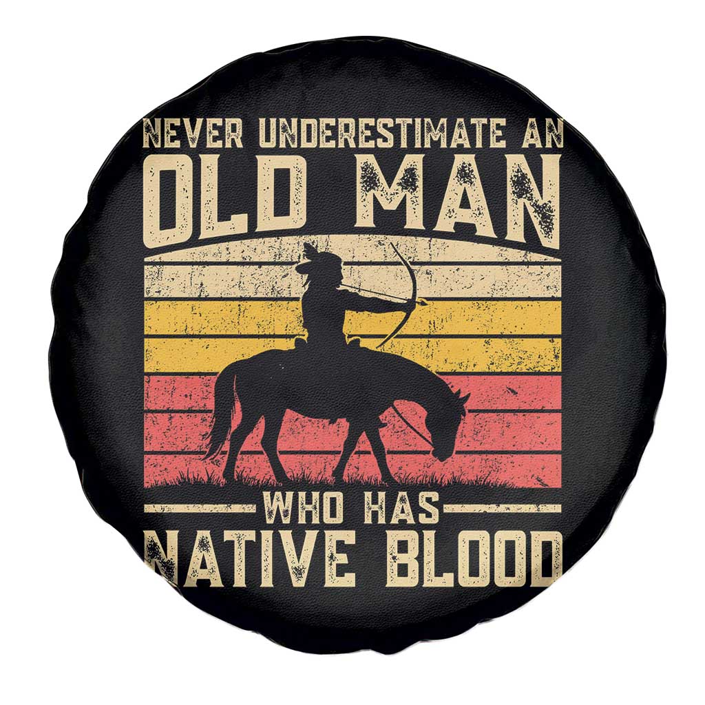 Funny Native American Spare Tire Cover Never Underestimate An Old Man Native American TS10 Print Your Wear