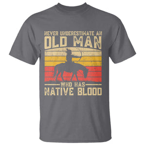 Funny Native American T Shirt Never Underestimate An Old Man Native American TS10 Charcoal Print Your Wear
