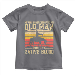Funny Native American Toddler T Shirt Never Underestimate An Old Man Native American TS10 Charcoal Print Your Wear