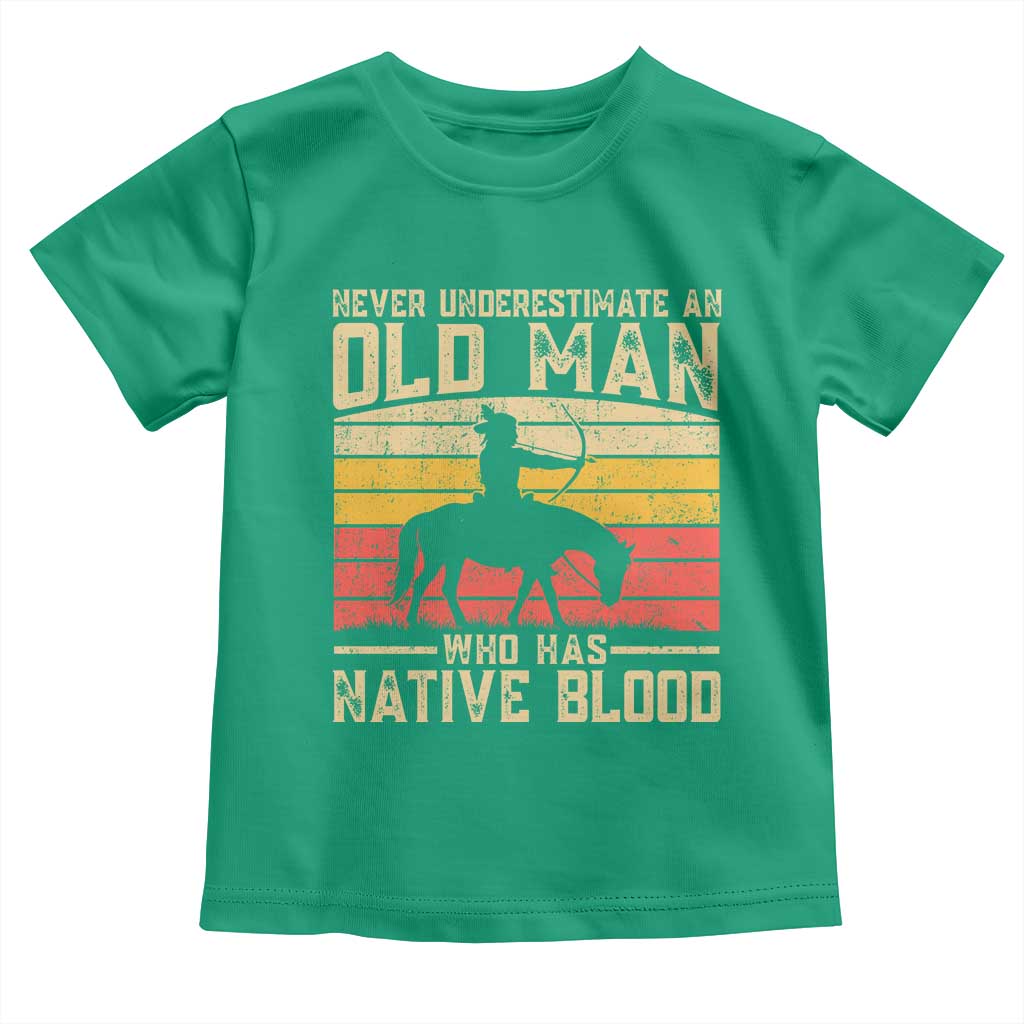 Funny Native American Toddler T Shirt Never Underestimate An Old Man Native American TS10 Irish Green Print Your Wear