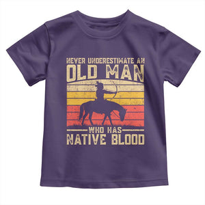 Funny Native American Toddler T Shirt Never Underestimate An Old Man Native American TS10 Purple Print Your Wear