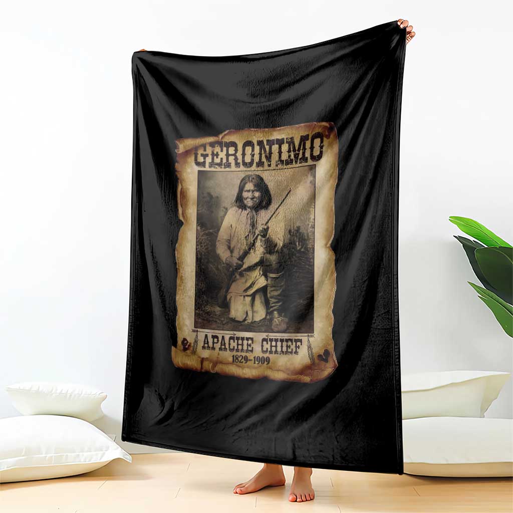Geronimo Throw Blanket Vintage Apache Warrior Native American TS10 Print Your Wear