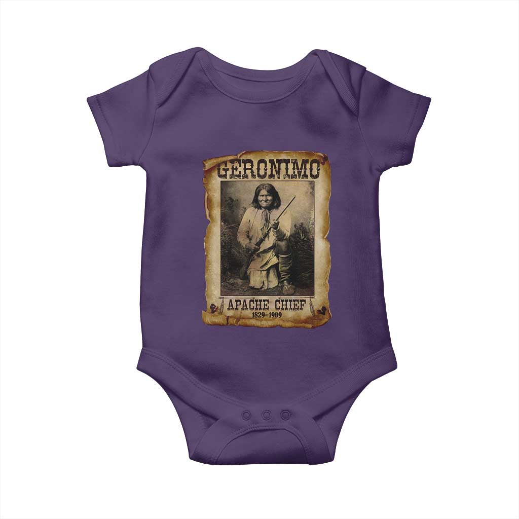 Geronimo Baby Onesie Vintage Apache Warrior Native American TS10 Purple Print Your Wear