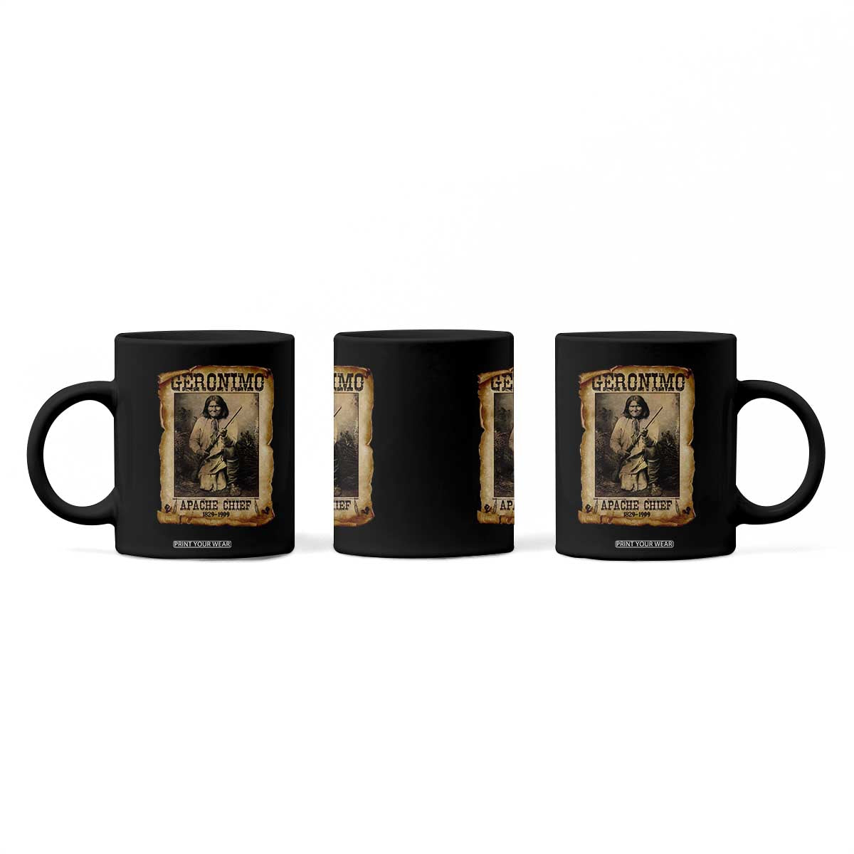 Geronimo Coffee Mug Vintage Apache Warrior Native American TS10 Print Your Wear