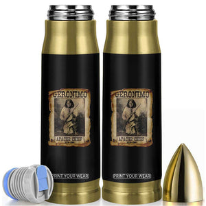 Geronimo Bullet Tumbler Vintage Apache Warrior Native American TS10 Black Print Your Wear