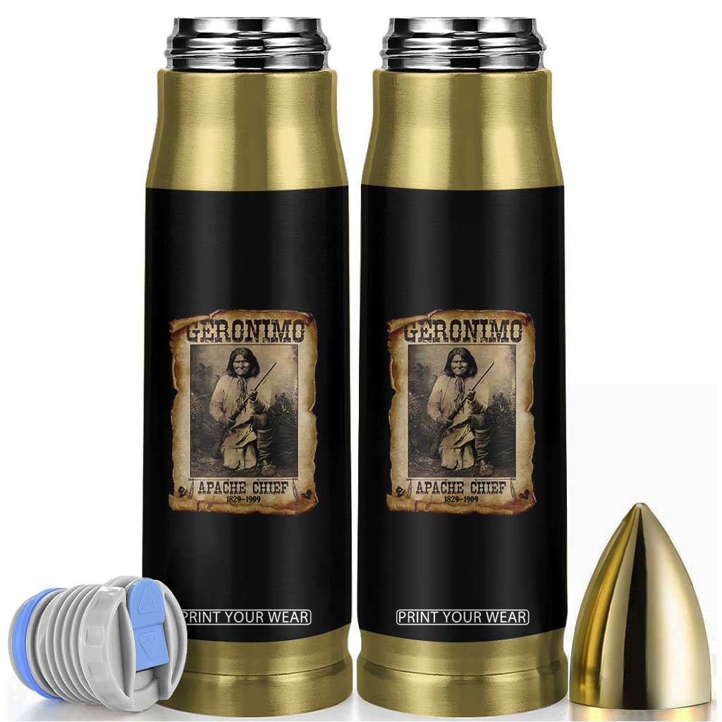 Geronimo Bullet Tumbler Vintage Apache Warrior Native American TS10 Black Print Your Wear