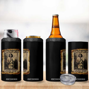 Geronimo 4 in 1 Can Cooler Tumbler Vintage Apache Warrior Native American TS10 Print Your Wear