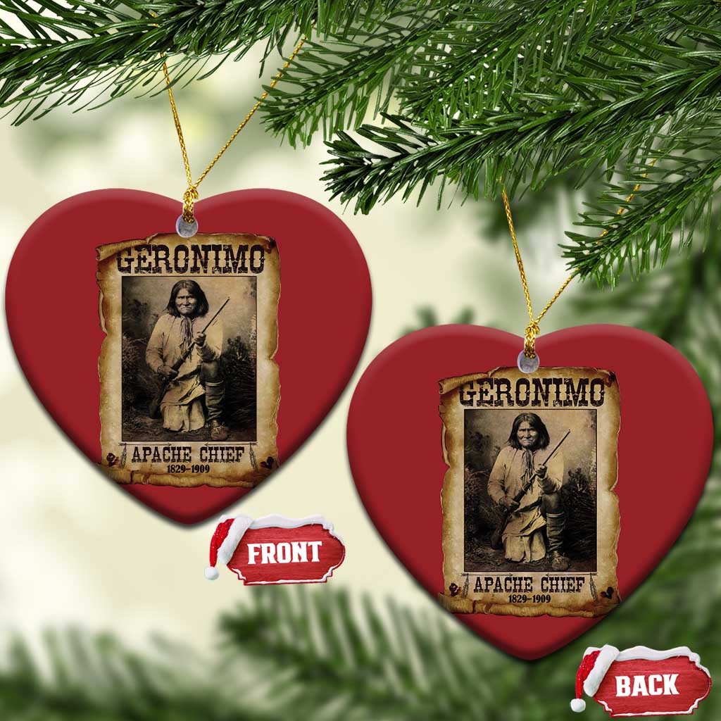Geronimo Christmas Ornament Vintage Apache Warrior Native American TS10 Heart Red Print Your Wear