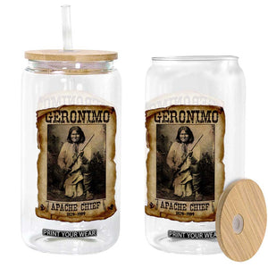 Geronimo Glass Can Vintage Apache Warrior Native American TS10 Print Your Wear